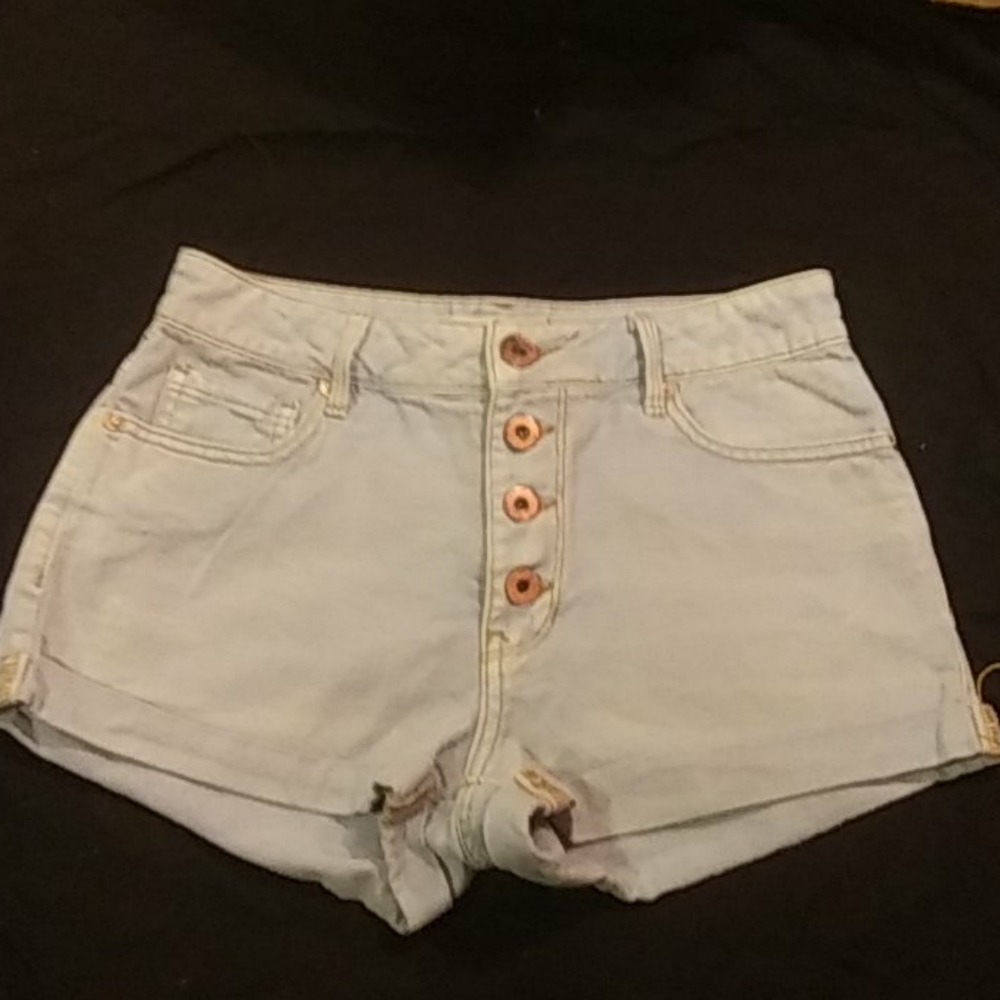 Bullhead Denim CO High Waist Light Wash Shorts